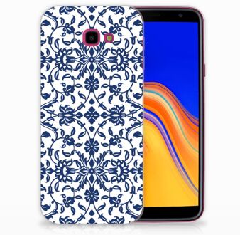 B2Ctelecom Samsung Galaxy J4 Plus (2018) TPU Siliconen Hoesje Flower Blue