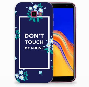 B2Ctelecom Samsung Galaxy J4 Plus (2018) TPU Siliconen Hoesje Flowers Blue DTMP