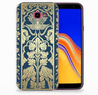 B2Ctelecom Samsung Galaxy J4 Plus (2018) TPU Siliconen Hoesje Golden Flowers