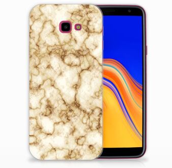 B2Ctelecom Samsung Galaxy J4 Plus (2018) TPU Siliconen Hoesje Marmer Goud