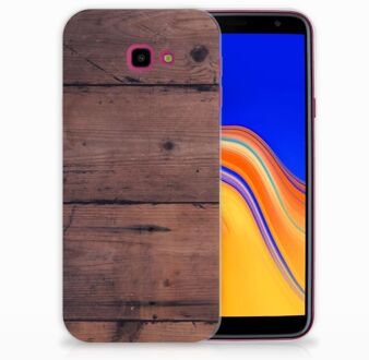 B2Ctelecom Samsung Galaxy J4 Plus (2018) TPU Siliconen Hoesje Old Wood