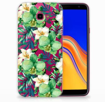 B2Ctelecom Samsung Galaxy J4 Plus (2018) TPU Siliconen Hoesje Orchidee Groen