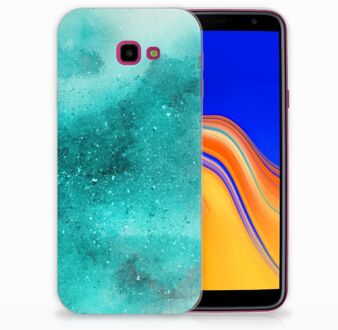 B2Ctelecom Samsung Galaxy J4 Plus (2018) TPU Siliconen Hoesje Painting Blue