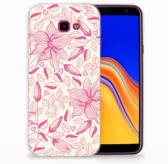 B2Ctelecom Samsung Galaxy J4 Plus (2018) TPU Siliconen Hoesje Pink Flowers