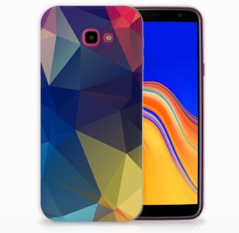 B2Ctelecom Samsung Galaxy J4 Plus (2018) TPU Siliconen Hoesje Polygon Dark