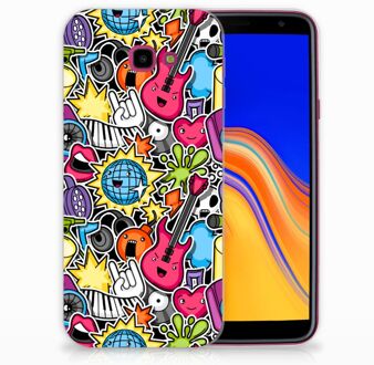 B2Ctelecom Samsung Galaxy J4 Plus (2018) TPU Siliconen Hoesje Punk Rock