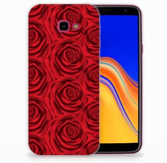 B2Ctelecom Samsung Galaxy J4 Plus (2018) TPU Siliconen Hoesje Red Roses