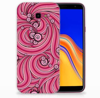 B2Ctelecom Samsung Galaxy J4 Plus (2018) TPU Siliconen Hoesje Swirl Pink