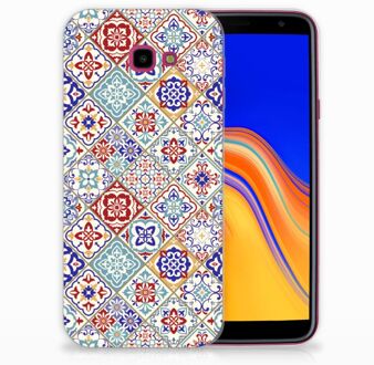 B2Ctelecom Samsung Galaxy J4 Plus (2018) TPU Siliconen Hoesje Tiles Color