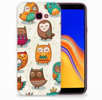 B2Ctelecom Samsung Galaxy J4 Plus (2018) TPU Siliconen Hoesje Vrolijke Uilen