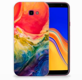 B2Ctelecom Samsung Galaxy J4 Plus (2018) TPU Siliconen Hoesje Watercolor Dark