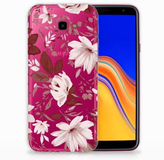 B2Ctelecom Samsung Galaxy J4 Plus (2018) TPU Siliconen Hoesje Watercolor Flowers