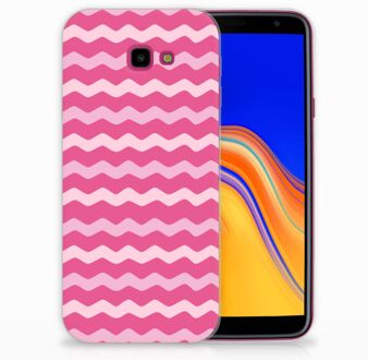 B2Ctelecom Samsung Galaxy J4 Plus (2018) TPU Siliconen Hoesje Waves Pink