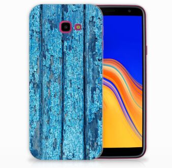 B2Ctelecom Samsung Galaxy J4 Plus (2018) TPU Siliconen Hoesje Wood Blue