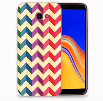 B2Ctelecom Samsung Galaxy J4 Plus (2018) TPU Siliconen Hoesje Zigzag Color