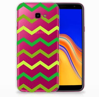 B2Ctelecom Samsung Galaxy J4 Plus (2018) TPU Siliconen Hoesje Zigzag Groen