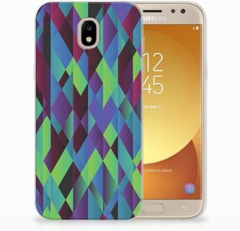 B2Ctelecom Samsung Galaxy J5 2017 TPU Hoesje Design Abstract Green Blue