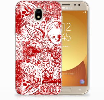 B2Ctelecom Samsung Galaxy J5 2017 TPU Hoesje Design Angel Skull Red