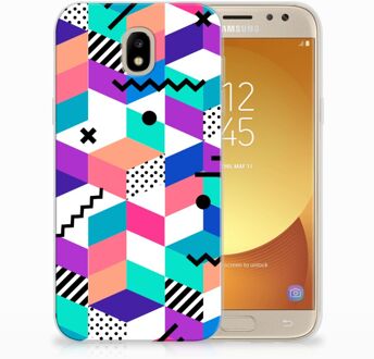 B2Ctelecom Samsung Galaxy J5 2017 TPU Hoesje Design Blocks Colorful