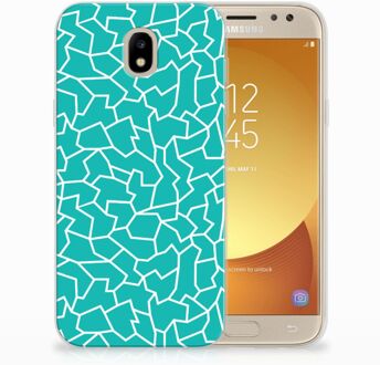 B2Ctelecom Samsung Galaxy J5 2017 TPU Hoesje Design Cracks Blue