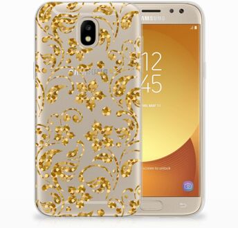 B2Ctelecom Samsung Galaxy J5 2017 TPU Hoesje Design Gouden Bloemen