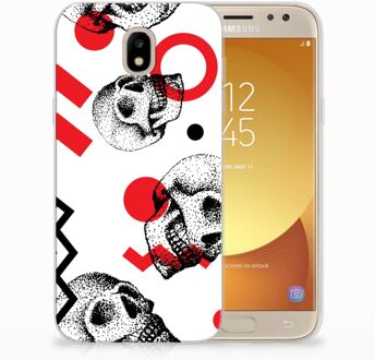 B2Ctelecom Samsung Galaxy J5 2017 TPU Hoesje Design Skull Red