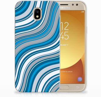 B2Ctelecom Samsung Galaxy J5 2017 TPU Hoesje Design Waves Blue