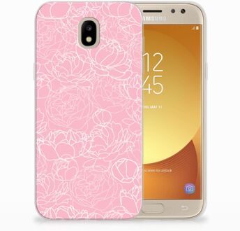 B2Ctelecom Samsung Galaxy J5 2017 TPU Hoesje Design White Flowers