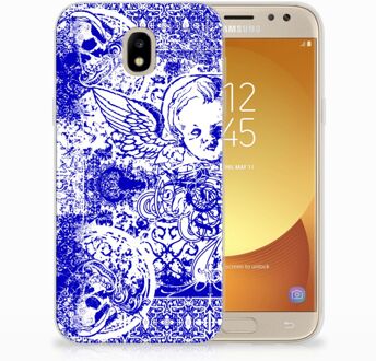 B2Ctelecom Samsung Galaxy J5 2017 Uniek TPU Hoesje Angel Skull Blue