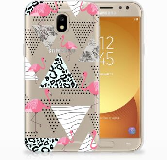 B2Ctelecom Samsung Galaxy J5 2017 Uniek TPU Hoesje Flamingo Triangle