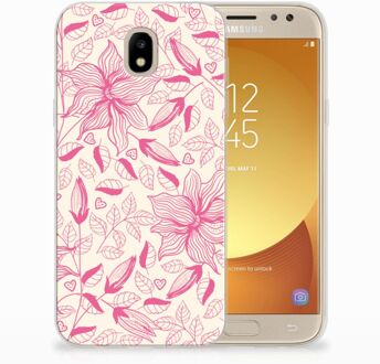 B2Ctelecom Samsung Galaxy J5 2017 Uniek TPU Hoesje Pink Flowers