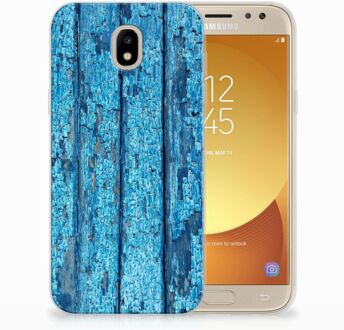 B2Ctelecom Samsung Galaxy J5 2017 Uniek TPU Hoesje Wood Blue