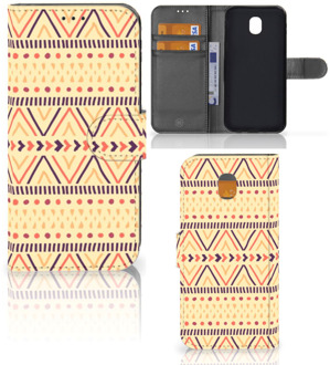 B2Ctelecom Samsung Galaxy J5 2017 Uniek Wallet Book Case Hoesje Aztec Yellow