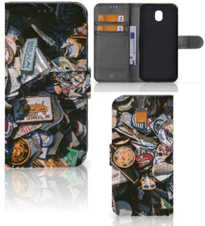 B2Ctelecom Samsung Galaxy J5 2017 Uniek Wallet Book Case Hoesje Badges