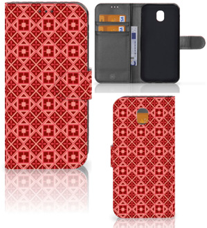 B2Ctelecom Samsung Galaxy J5 2017 Uniek Wallet Book Case Hoesje Batik Red