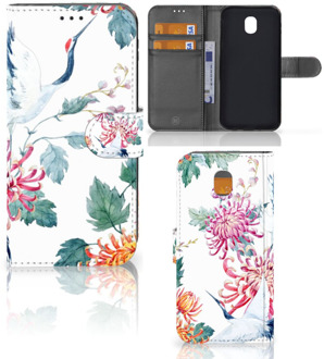 B2Ctelecom Samsung Galaxy J5 2017 Uniek Wallet Book Case Hoesje Bird Flowers