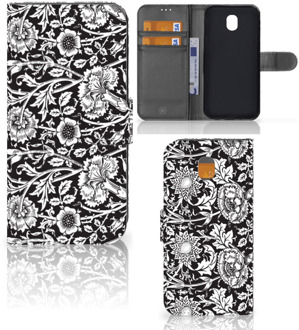 B2Ctelecom Samsung Galaxy J5 2017 Uniek Wallet Book Case Hoesje Black Flowers