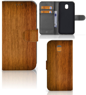 B2Ctelecom Samsung Galaxy J5 2017 Uniek Wallet Book Case Hoesje Donker Hout