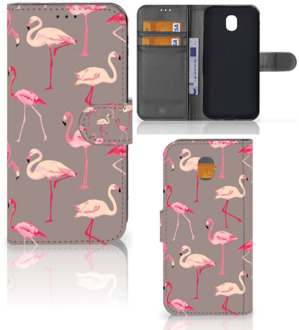 B2Ctelecom Samsung Galaxy J5 2017 Uniek Wallet Book Case Hoesje Flamingo