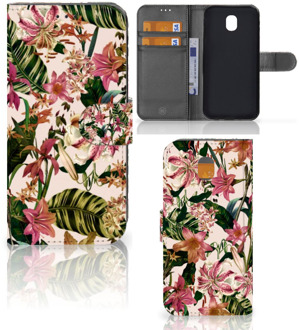 B2Ctelecom Samsung Galaxy J5 2017 Uniek Wallet Book Case Hoesje Flowers