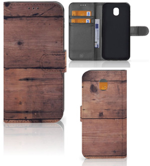 B2Ctelecom Samsung Galaxy J5 2017 Uniek Wallet Book Case Hoesje Old Wood