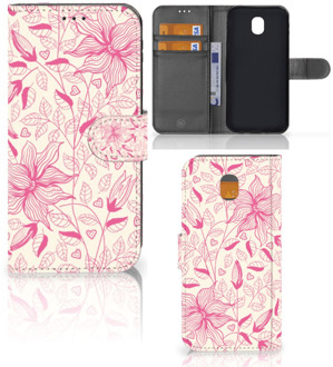 B2Ctelecom Samsung Galaxy J5 2017 Uniek Wallet Book Case Hoesje Pink Flowers