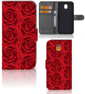 B2Ctelecom Samsung Galaxy J5 2017 Uniek Wallet Book Case Hoesje Red Roses