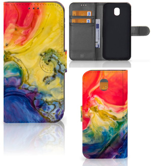 B2Ctelecom Samsung Galaxy J5 2017 Uniek Wallet Book Case Hoesje Watercolor Dark