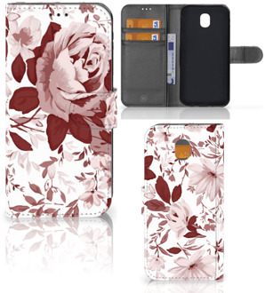 B2Ctelecom Samsung Galaxy J5 2017 Uniek Wallet Book Case Hoesje Watercolor Flowers