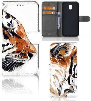 B2Ctelecom Samsung Galaxy J5 2017 Uniek Wallet Book Case Hoesje Watercolor Tiger