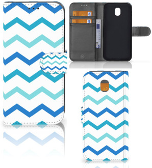 B2Ctelecom Samsung Galaxy J5 2017 Uniek Wallet Book Case Hoesje Zigzag Blauw