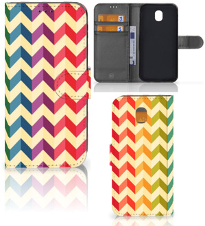 B2Ctelecom Samsung Galaxy J5 2017 Uniek Wallet Book Case Hoesje Zigzag Color