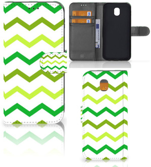 B2Ctelecom Samsung Galaxy J5 2017 Uniek Wallet Book Case Hoesje Zigzag Groen