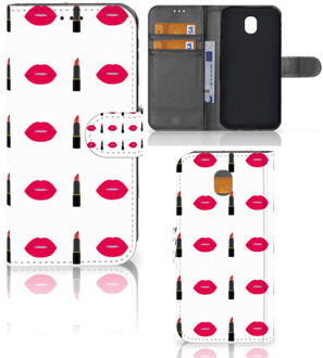 B2Ctelecom Samsung Galaxy J5 2017 Wallet Book Case Hoesje Design Lipstick Kiss